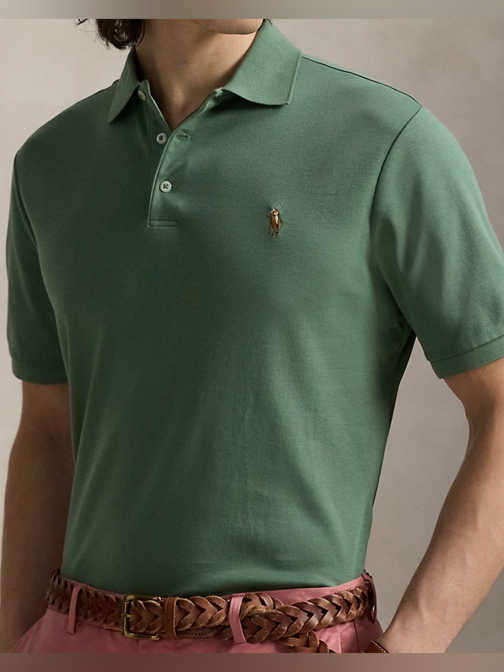 Polo by Ralph Lauren Olive Green Custom Slim Fit Shirt
